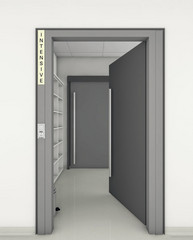 Intensive care units door frame