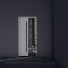 BOS-Stahlzarge für in der Wand laufende Schiebetür.